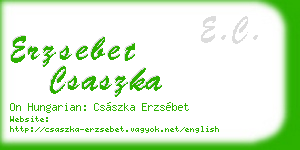 erzsebet csaszka business card
